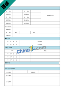 面点师简历表格下载