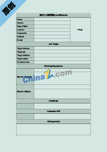   经理顾问英文简历表格下载