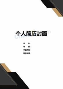 黑金风技术开发求职简历封面