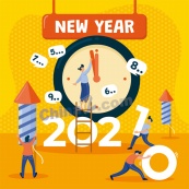 2021新年创意海报矢量图