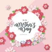母亲节快乐矢量海报设计