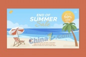 夏季促销海报设计矢量图