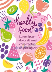 健康食物矢量手绘海报设计