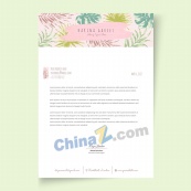 小清新商务信纸模板设计