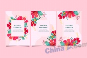 手绘装饰花卉矢量卡片设计