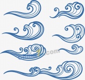 矢量海浪花纹素材下载