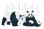 矢量熊猫插画设计
