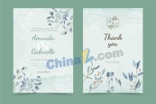 水彩花卉婚礼请柬设计