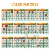 2022日历矢量模板设计