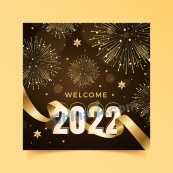 2022新年快乐矢量海报设计