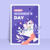 妇女节快乐矢量海报设计