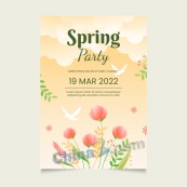 春日花卉派对海报设计