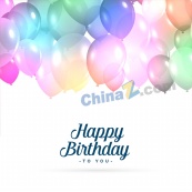 生日快乐气球贺卡设计
