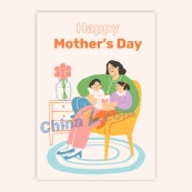母亲节快乐矢量海报