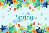 你好春天矢量海报设计