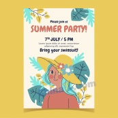 夏日派对手绘海报设计