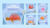 世界海洋日水彩插画设计