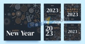 2023新年海报图组矢量图