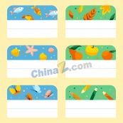 手绘笔记本标签矢量合集