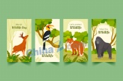 世界野生动物日矢量卡片