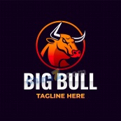 公牛渐变色LOGO设计素材
