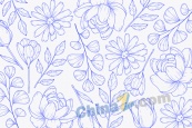紫色线描花卉矢量花纹背景