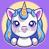 可爱独角兽卡通插画设计
