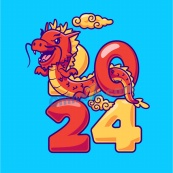 2024龙年艺术字矢量素材