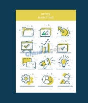 简单计算机ui图标矢量模板