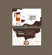 咖啡名片设计矢量模板
