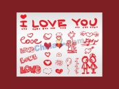 手绘情人节涂鸦矢量模板