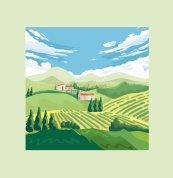 农场春天风景背景矢量