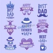 平面父亲节标签设计合集矢量