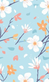 优雅樱花无缝矢量花纹