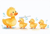 手绘可爱小鸭子合集矢量素材