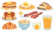 丰富营养早餐插图合集矢量素材
