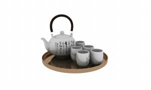中式古典茶具3D模型