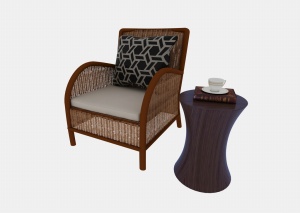 藤椅沙发3d模型