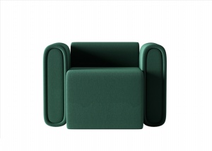 墨绿色时尚单人沙发模型
