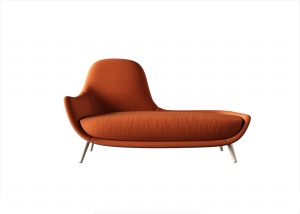 橙色贵妃椅模型效果图