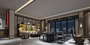 中式豪华客厅3D模型设计