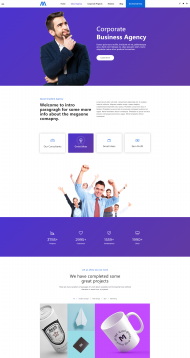 紫色现代企业HTML5网站模板