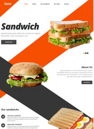 汉堡三明治餐饮美食网站模板