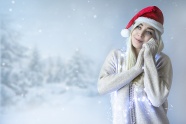 欧美冬季圣诞美女图片