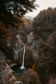 秋季山间瀑布流图片