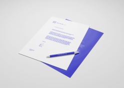 紫色商务信纸模板设计