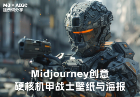 Midjourney创意：硬核机甲战士壁纸与海报的科技魅力