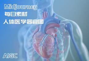 Midjourney每日素材精选：透明人体医学器官影像图，探索生命奥秘