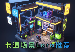 SD一键生成卡通游戏场景，卡通Lora场景推荐