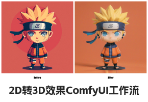 2D转3D效果ComfyUI工作流分享